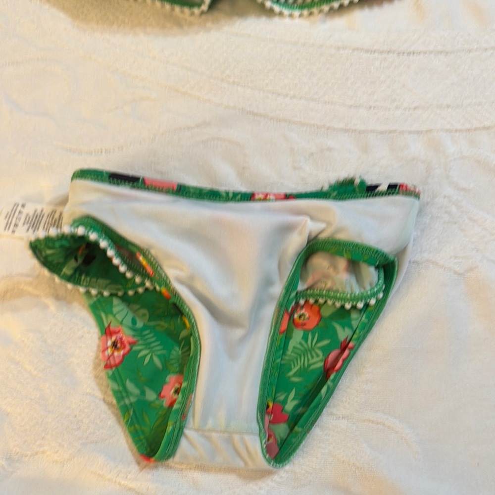 Janie and Jack Green Tropical Kids Bikini - Picture 4 of 7